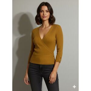 Ashley-stewart Women's Yellow and Gold Blouse